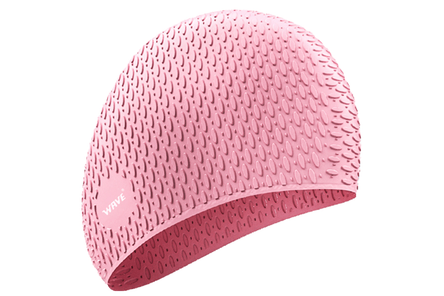 Full color heat transfer printed swim cap with custom artwork
