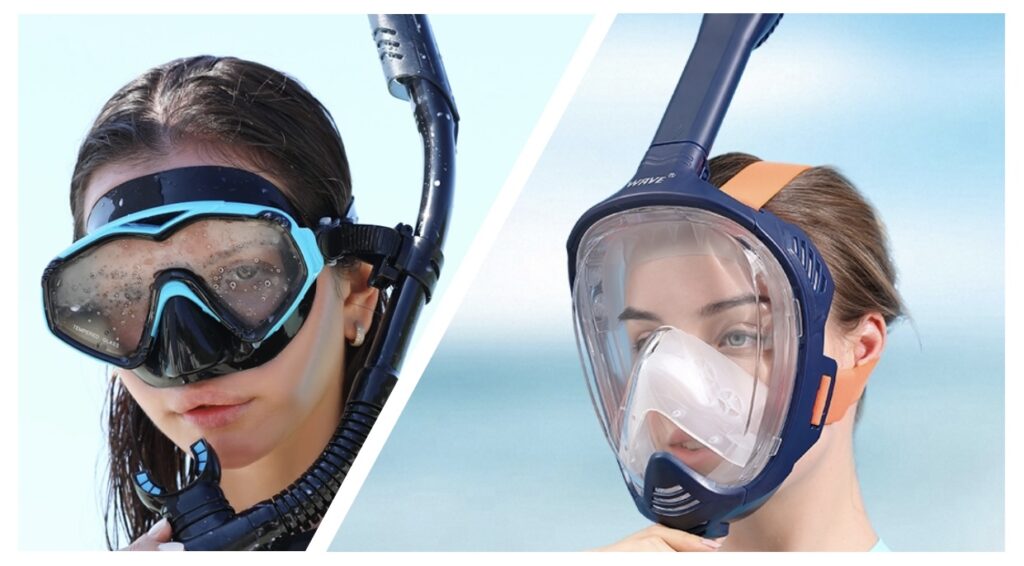 Vollgesichtsmaske vs. traditionelle Schnorchelmaske