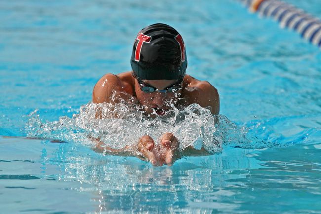 a man swimming