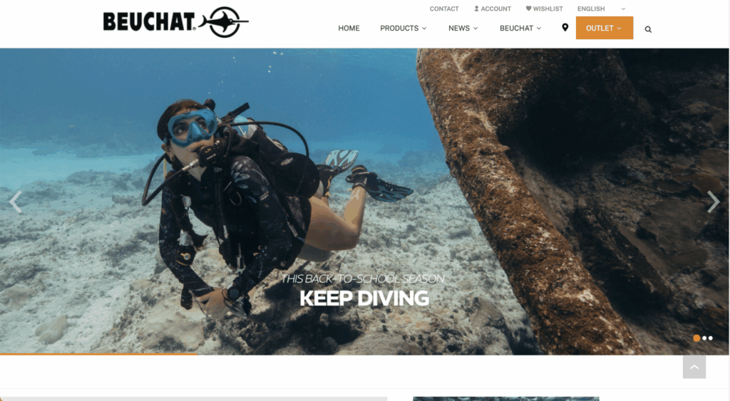 Beuchat International S.A. homepage